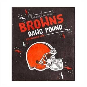 NEW NFL APPAREL women's cleveland browns 60" by 70" plush throw blanket in brown